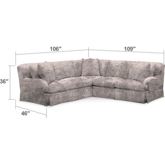 Living Room Furniture - Campbell 2-Piece Sectional with Right-Facing Loveseat