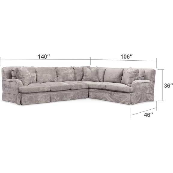 Living Room Furniture - Campbell 2-Piece Sectional with Sofa