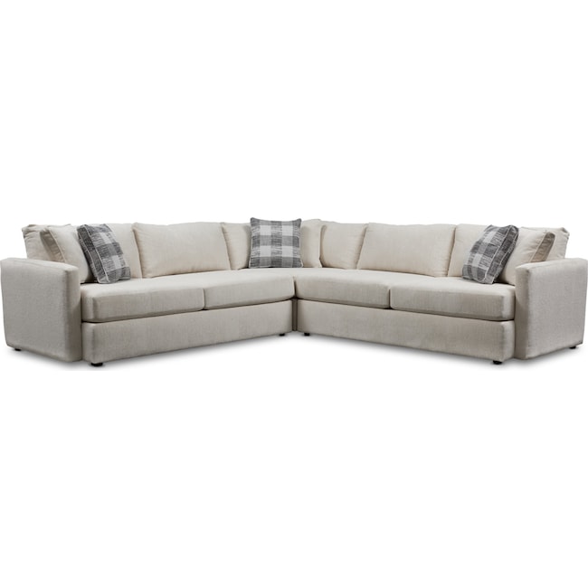 Living Room Furniture - Garrett 3-Piece Sectional - Beige
