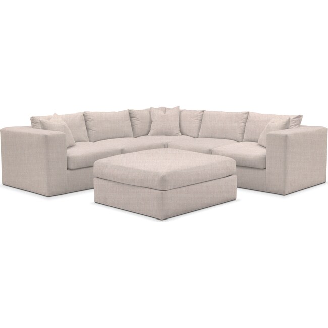 Living Room Furniture - Collin 5-Piece Sectional with Ottoman