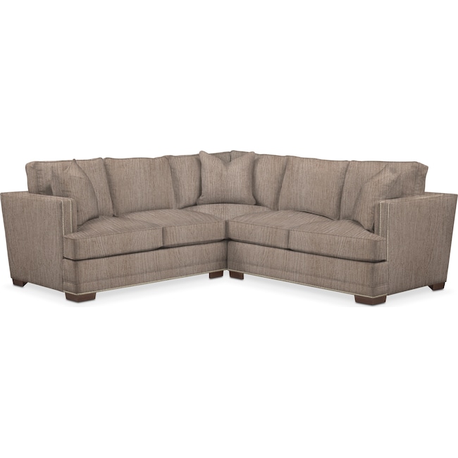Living Room Furniture - Arden 2-Piece Sectional with Loveseat