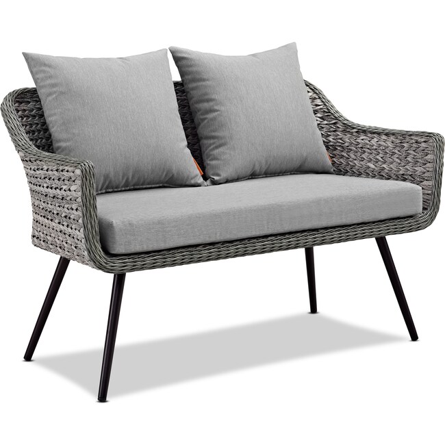 Outdoor Furniture - Palm Outdoor Loveseat - Gray