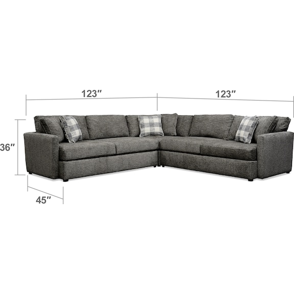 Living Room Furniture - Garrett 3-Piece Sectional