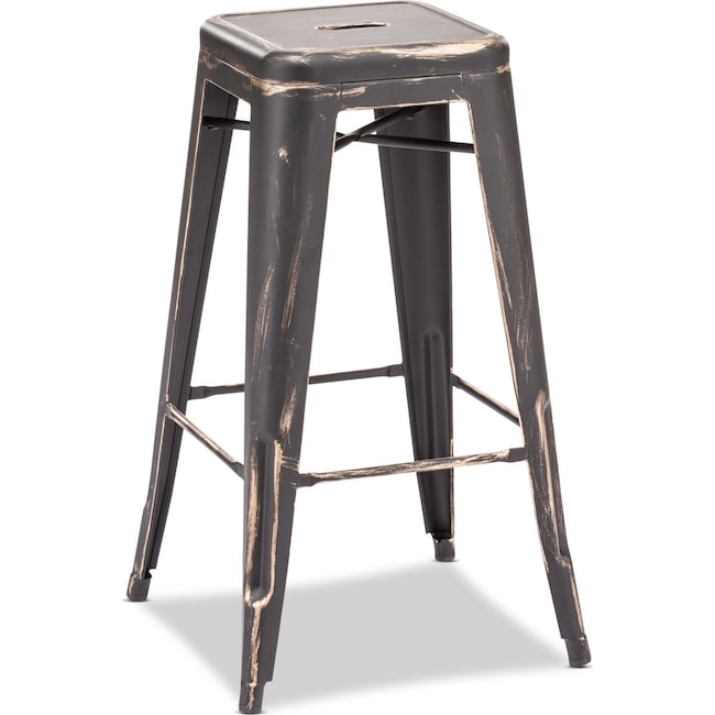 Dining Room Furniture - Biggs Set of 2 Barstools - Black/Gold