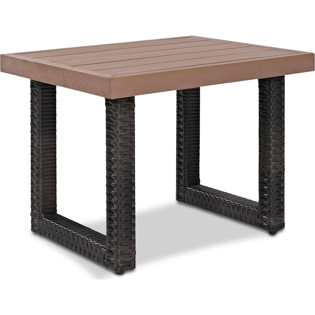 Outdoor Furniture - Tethys Outdoor End Table - Brown