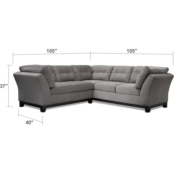 Living Room Furniture - Sebring 2-Piece Sectional with Loveseat