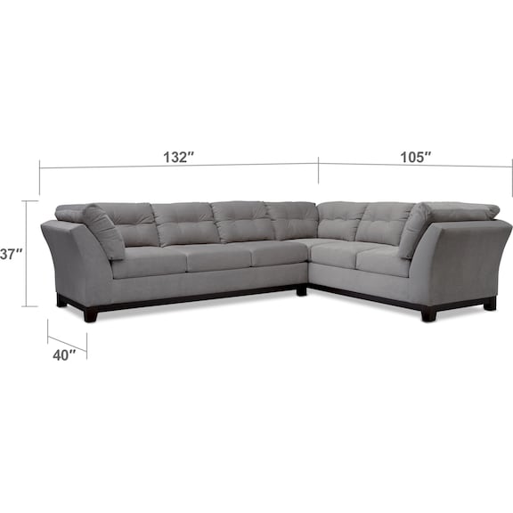 Living Room Furniture - Sebring 2-Piece Sectional with Sofa