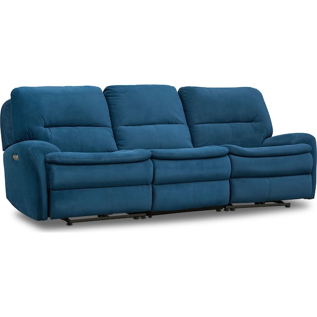Living Room Furniture - Cruiser 3-Piece Dual Power Reclining Sofa - Ink