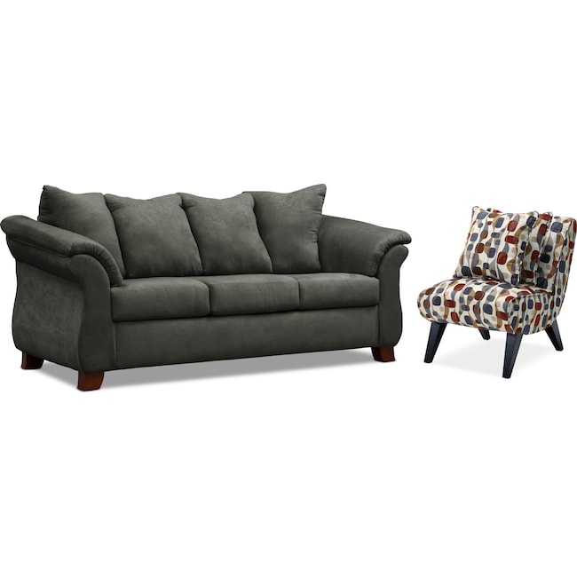 Living Room Furniture - Adrian Sofa and Accent Chair Set