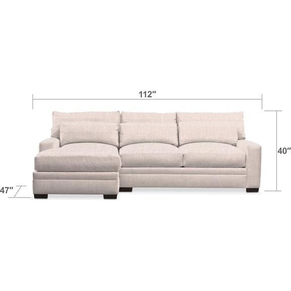 Living Room Furniture - Winston 2-Piece Sectional with Chaise