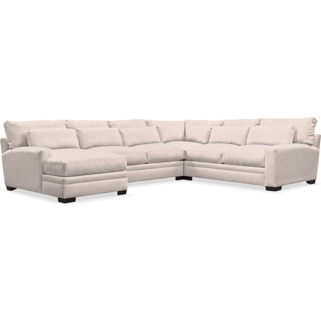 Living Room Furniture - Winston 4-Piece Sectional with Chaise