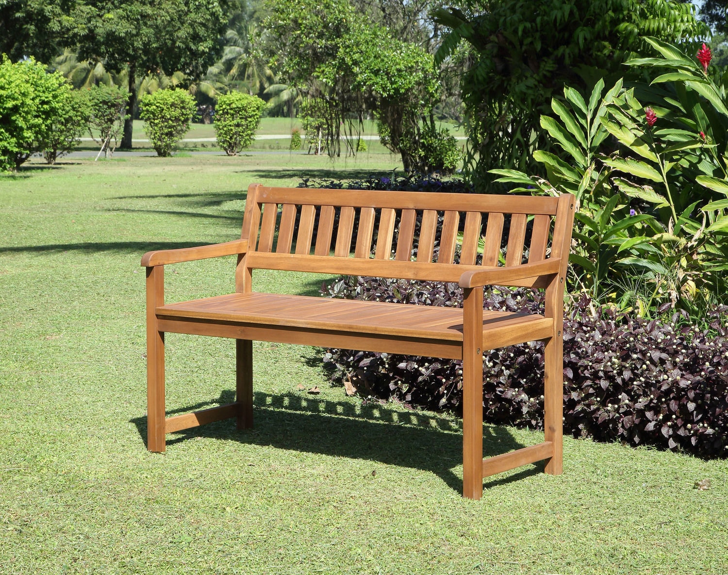 Hampton Beach Outdoor Bench Teak American Signature Furniture