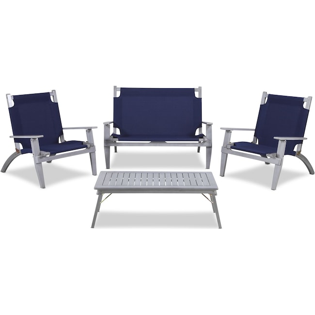 Outdoor Furniture - Nantucket 4-Piece Folding Outdoor Set