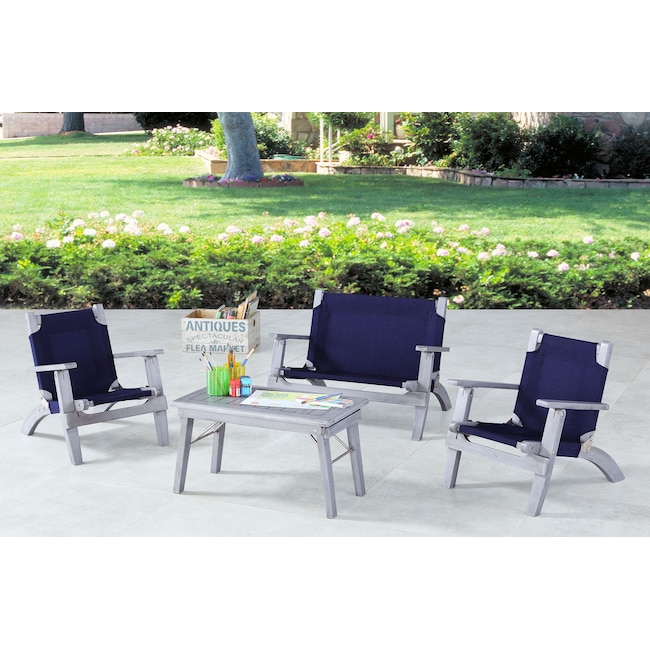 Outdoor Furniture - Nantucket 4-Piece Youth Outdoor Set - Gray