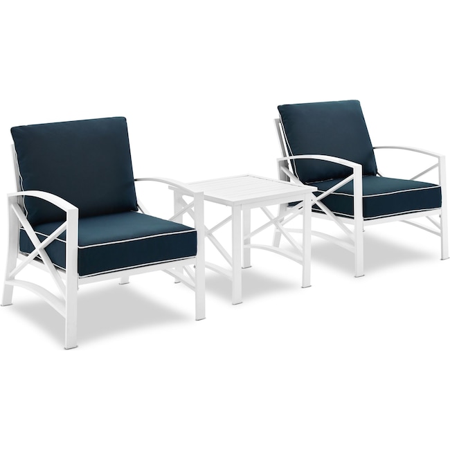 Outdoor Furniture - Clarion Set of 2 Outdoor Chairs and End Table