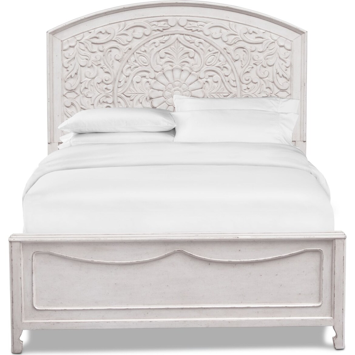 Florence Queen Bed Antique Linen American Signature Furniture