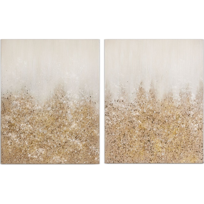 Home Accessories - Gold Glimmer 2-Piece Canvas Wall Art