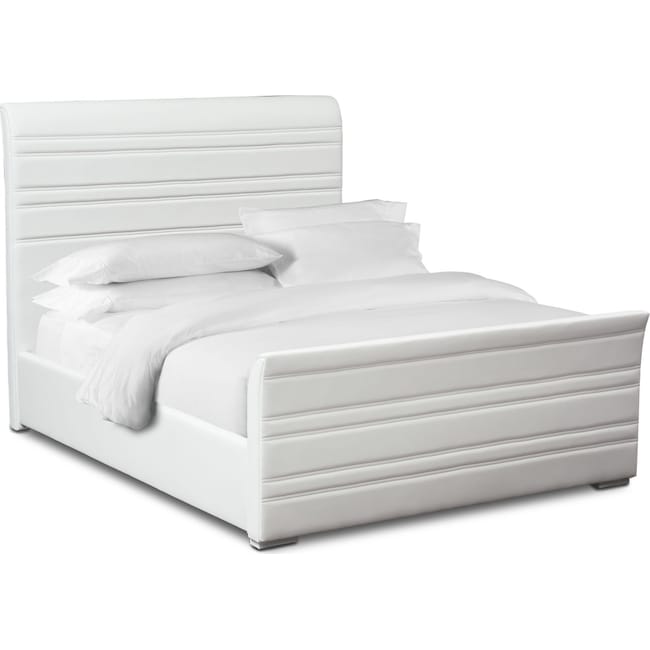 Bedroom Furniture - Allori King Upholstered Bed - White
