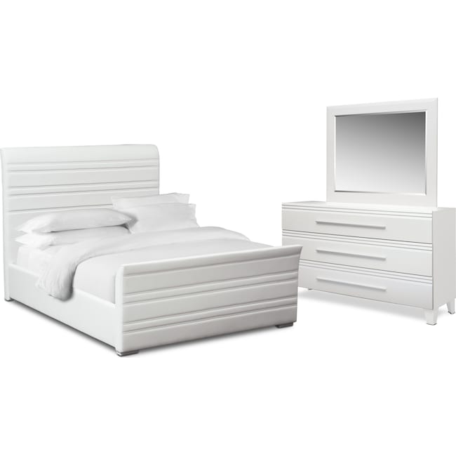 Bedroom Furniture - Allori 5-Piece Upholstered Bedroom Set