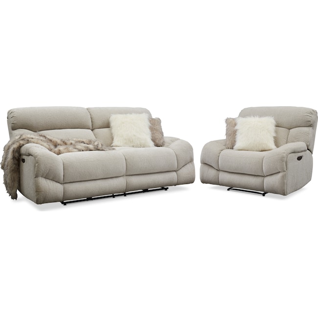 Wave Dual Reclining Sofa And Recliner Set American Wave Dual Reclining Sofa And