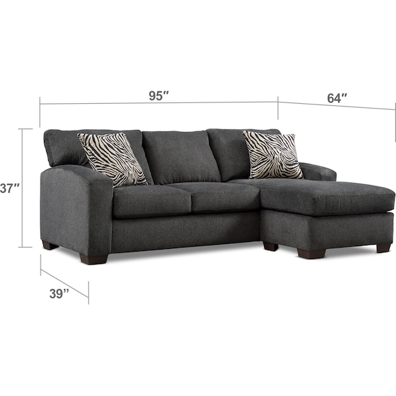 Living Room Furniture - Nala 2-Piece Sectional with Chaise