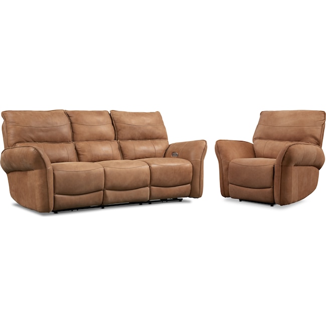 Living Room Furniture - Aspen 2-Piece Sofa and Recliner