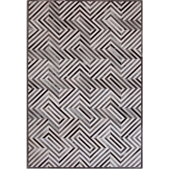 Rugs - Geo Hide Area Rug - Gray