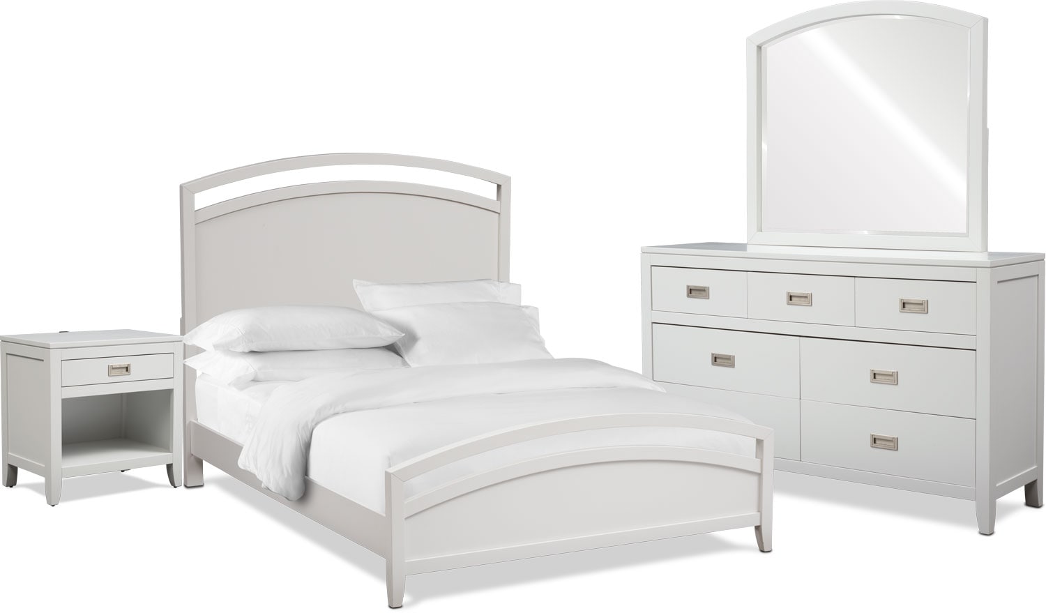 Emerson 6 Piece Panel Bedroom Set With Nightstand Dresser And Mirror