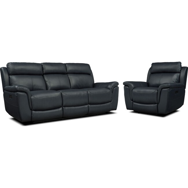 Living Room Furniture - Brooklyn Dual-Power Reclining Sofa and Recliner Set