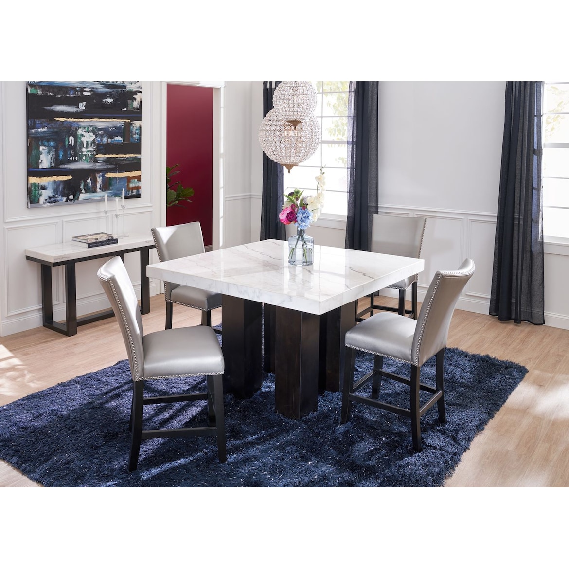 Artemis Marble Counter-Height Dining Table | American ...