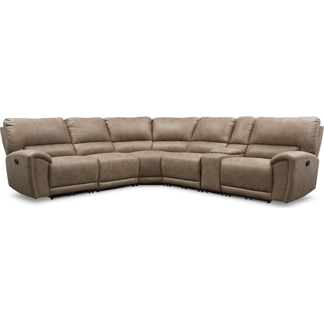 Living Room Furniture - Gallant 6-Piece Manual Reclining Sectional with 3 Reclining Seats
