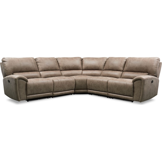Living Room Furniture - Gallant 5-Piece Manual Reclining Sectional with 3 Reclining Seats