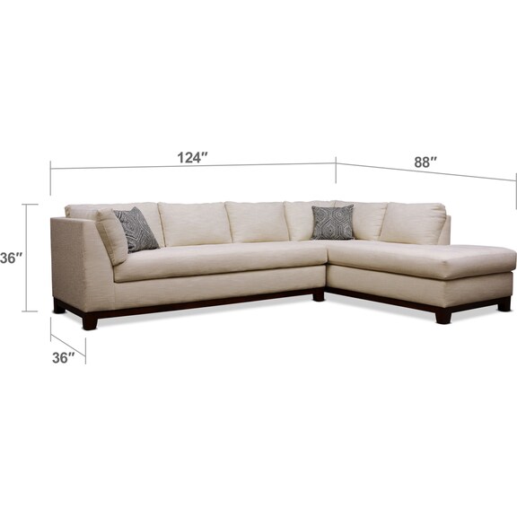 Living Room Furniture - Anderson 2-Piece Sectional with Chaise