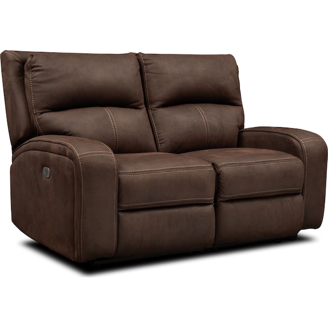 Living Room Furniture - Burke Dual-Power Reclining Loveseat