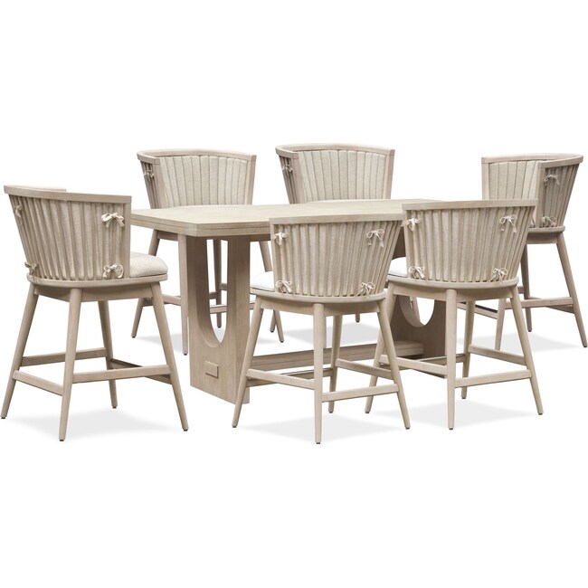 Dining Room Furniture - Lily Counter-Height Dining Table and 6 Stools