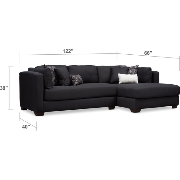Living Room Furniture - Rosalyn 2-Piece Sectional with Chaise and Ottoman