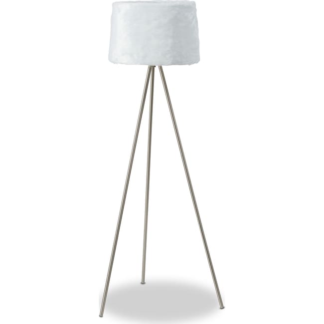 Home Accessories - White Fur Floor Lamp