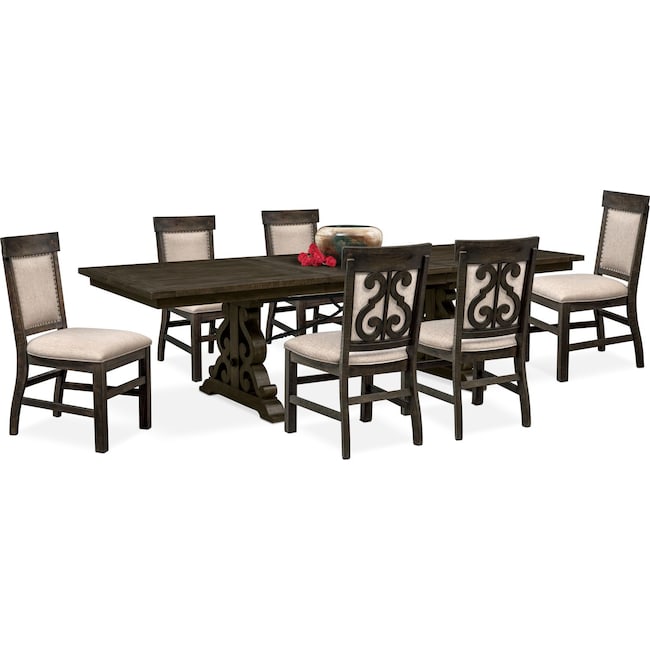Dining Room Furniture - Charthouse Rectangular Dining Table and 6 Upholstered Side Chairs