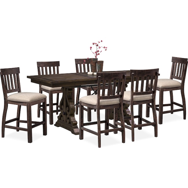 Dining Room Furniture - Charthouse Counter-Height Dining Table and 6 Stools