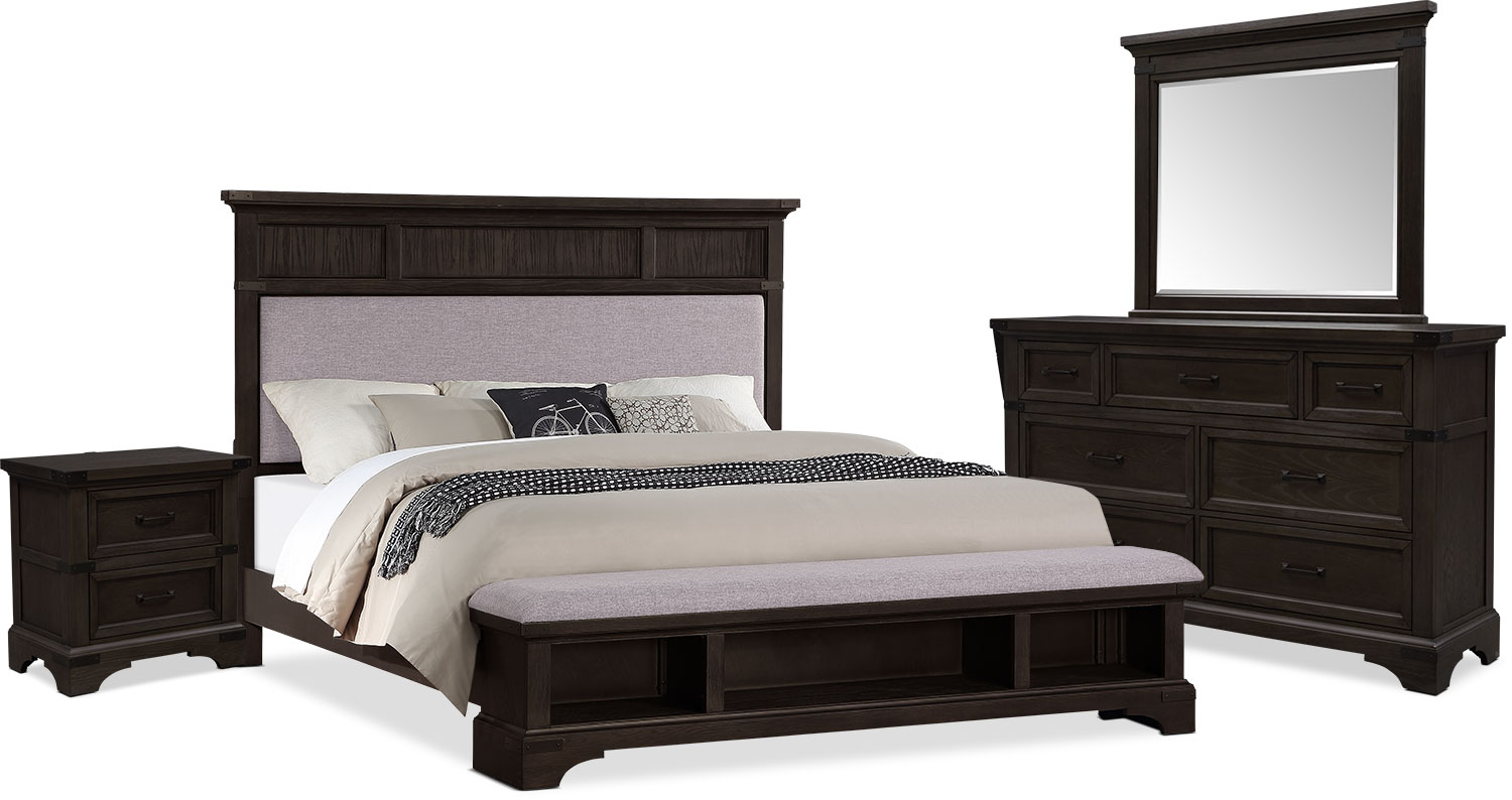 Victor 6 Piece Storage Bedroom Set With Nightstand Dresser And