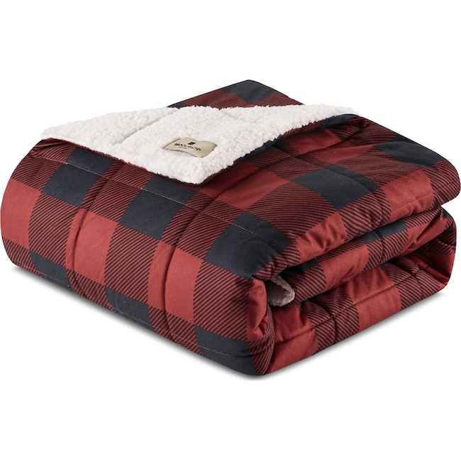 Accent and Occasional Furniture - Acadia Plaid Sherpa Throw