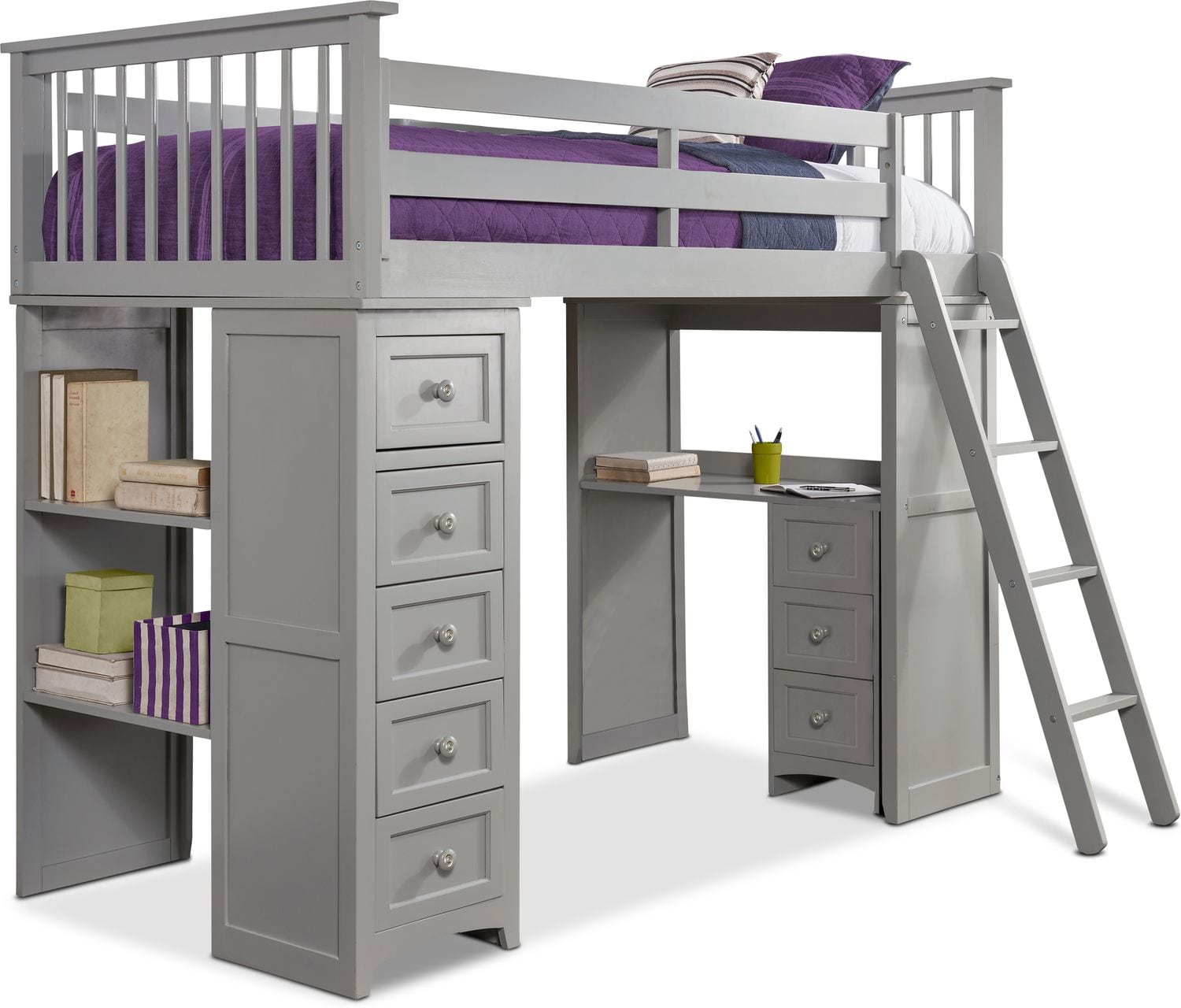 Flynn Loft Bed with Desk and Chest | American Signature Furniture