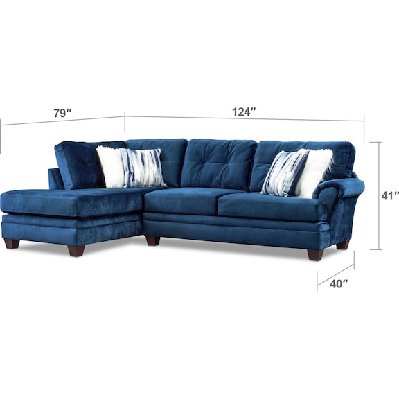 Living Room Furniture - Cordelle 2-Piece Sectional with Chaise and Ottoman