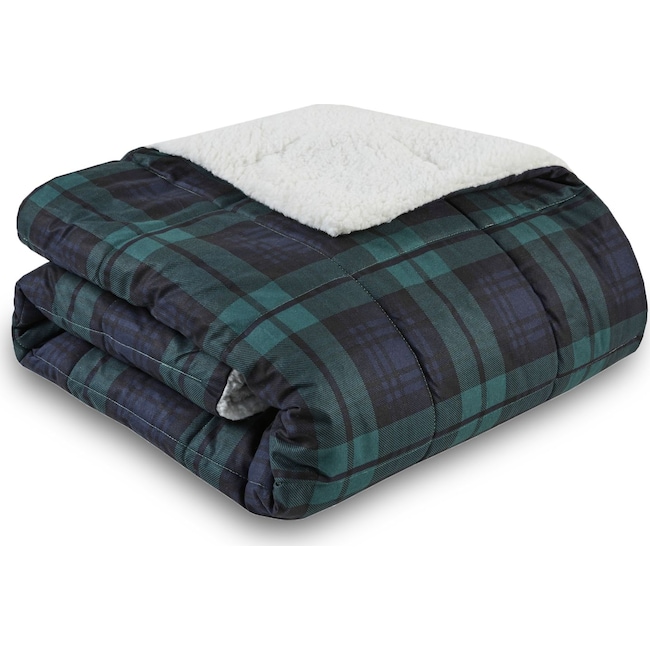 Accent and Occasional Furniture - Acadia Plaid Sherpa Throw