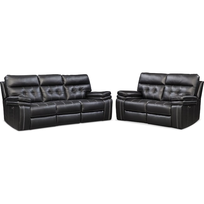 Living Room Furniture - Brisco Power Reclining Sofa and Loveseat Set