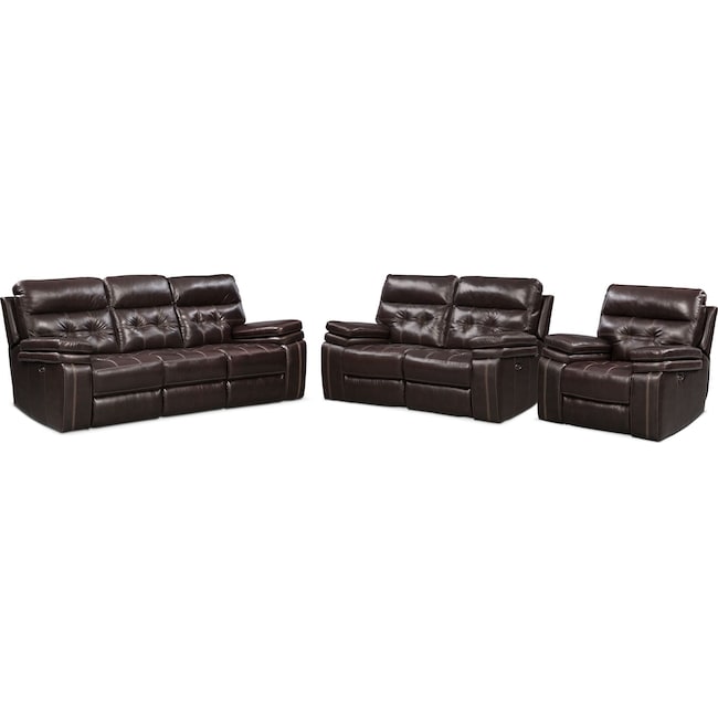 Living Room Furniture - Brisco Power Reclining Sofa, Loveseat, and Recliner