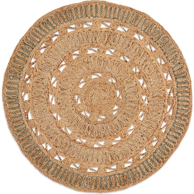 Rugs - Anson Round Area Rug - Natural