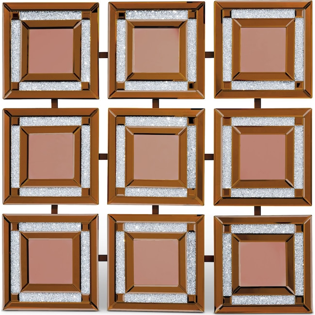 Home Accessories - Gold Nine Panel Wall Mirror