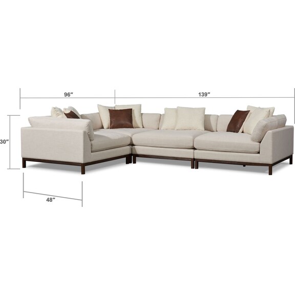 Living Room Furniture - Big Sur 4-Piece Sectional with Ottoman