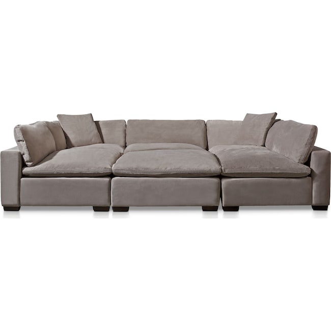 Living Room Furniture - Plush 6-Piece Sectional